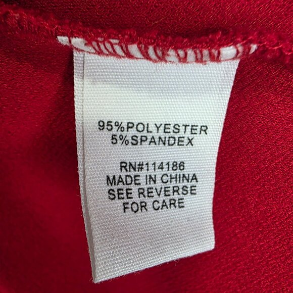 Womens Red 89th + Madison Blouse Top Cold Shoulder Rhinestones Short Sleeve 1X - Picture 6 of 10